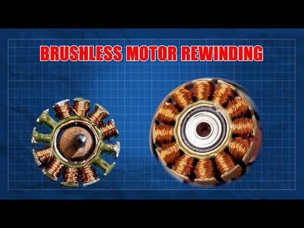 Picture shows on rewinding a brushless motor. Blog Image