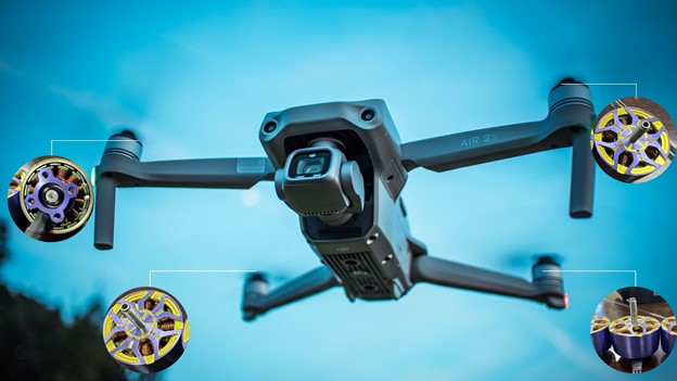 Image indicating how X team Coreless motor works in drone