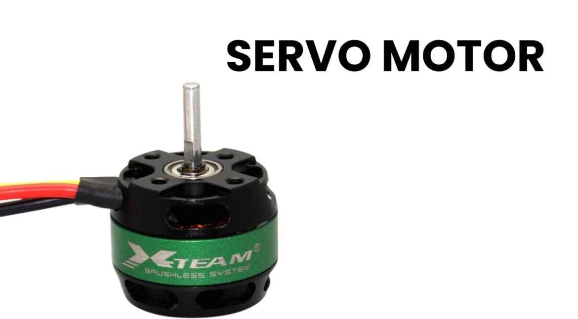 Close up view of Servo Motors Placed in white background