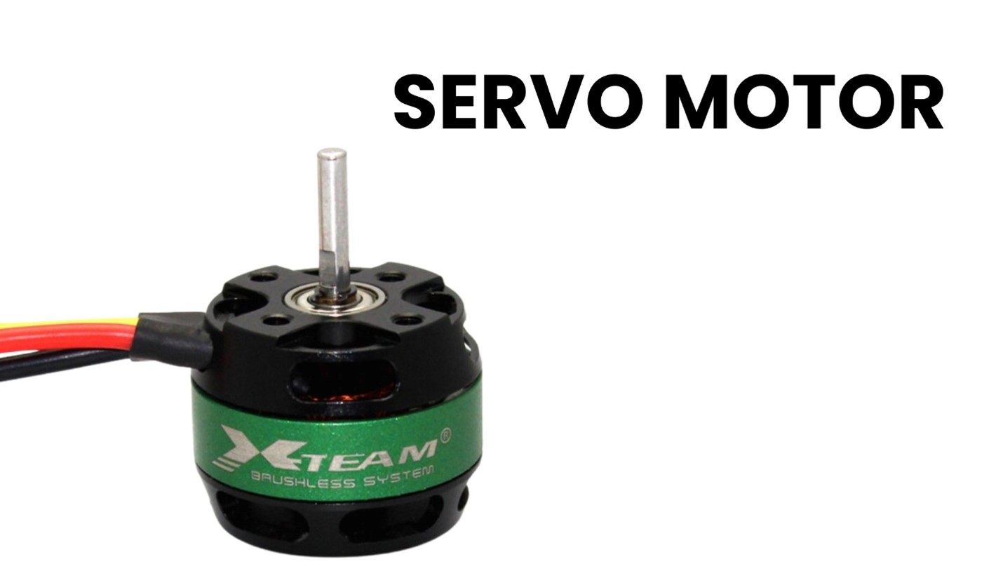 Close up view of Servo Motors Placed in white background