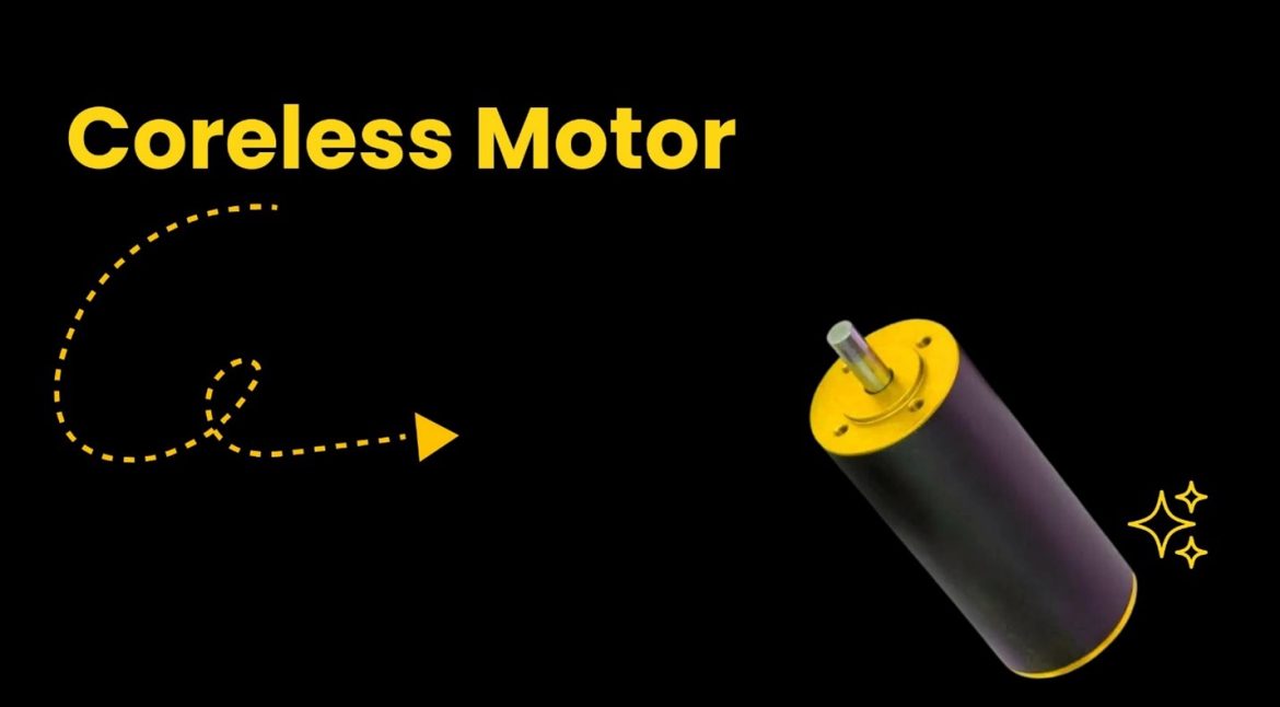 X team Coreless Motor Placed in Grey background